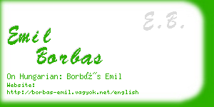 emil borbas business card